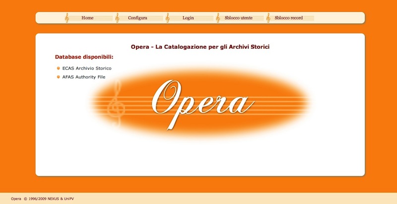 Home page di Opera